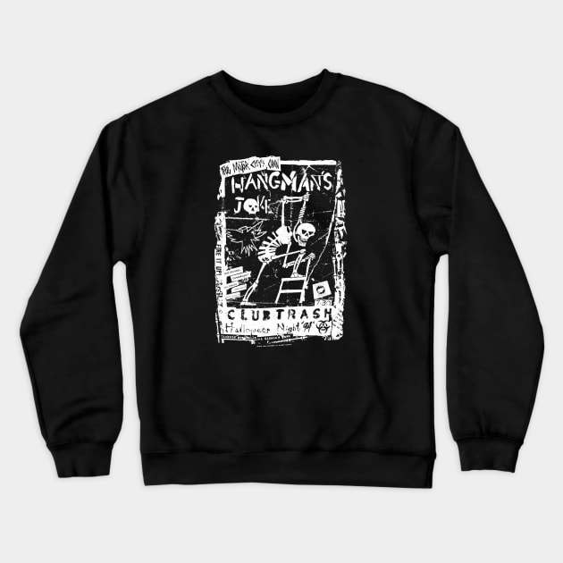 Hangman's Joke Flier (Black Print) Crewneck Sweatshirt by Miskatonic Designs